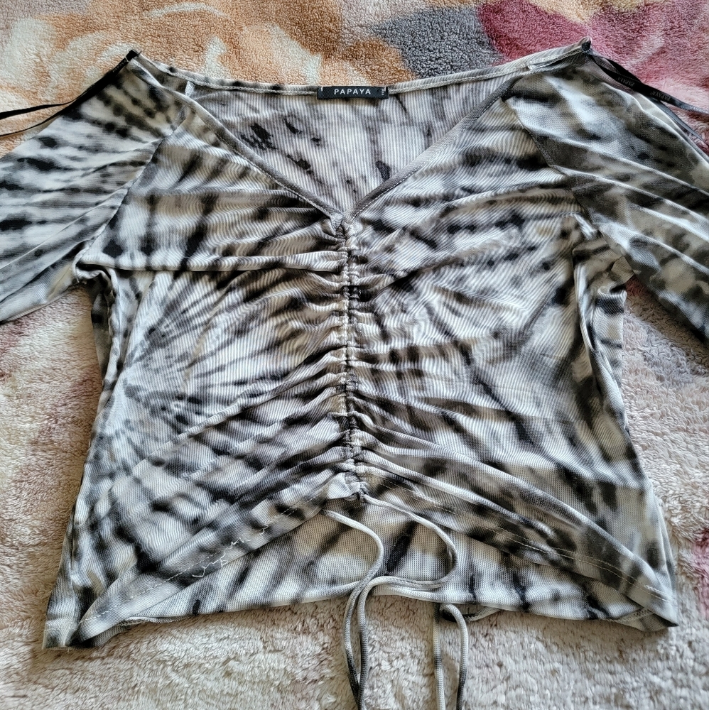 Papaya See Through Mesh Long Sleeve